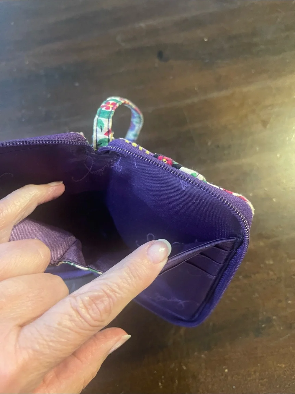Vera Bradley Purple Floral Wristlet Wallet - Picture 4 of 9